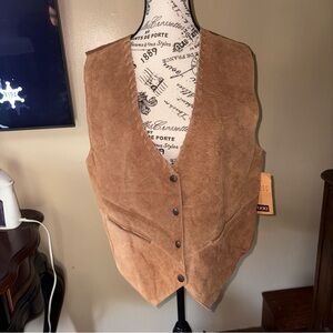Brown Suede Vest with Button Closure G400
